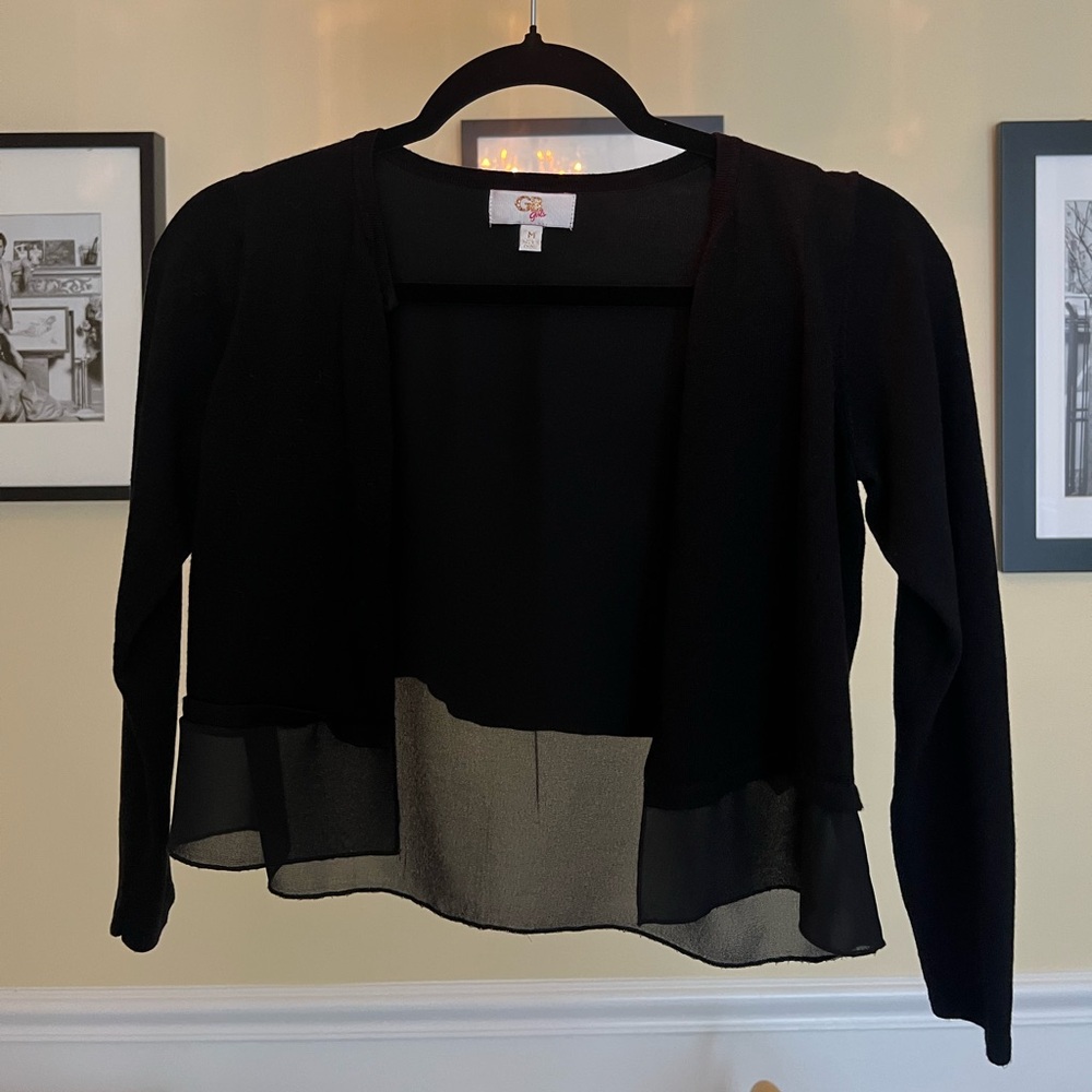 GB Girls Black Sheer Cardigan